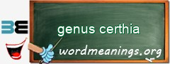 WordMeaning blackboard for genus certhia